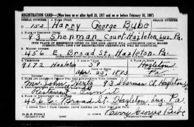 Harry George > Bube, Harry George (1883)