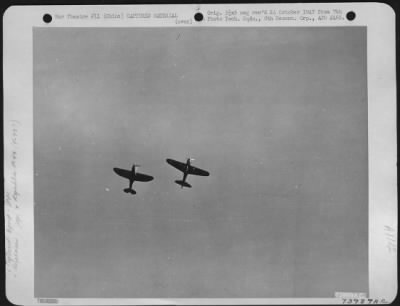 General > Comparison Of A Captured Japanese "Zero" (Right) And A Republic P-47 Flying Over An Airfield Somewhere In China.  2 February 1943.