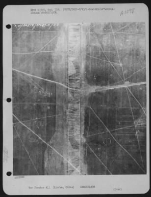 Thumbnail for General > This Reconnaissance Photograph Taken On May 16, 1945 Shows Camouflage Painted On The Runway At Linfen Airfield, China.