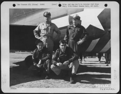 General > Capt. Sanichas And Crew Pose Beside Their Douglas C-47 Of The 1St Air Commando Group, After Transporting Pipe Over The Hump To Mangshih, China, 29 January 1945.