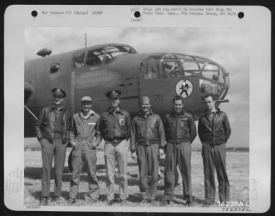 General > A Crew Of The 11Th Bomb Squadron, 341St Bomb Group, Poses Beside Their North American B-25 Plane "Lonesome Polecat" At An Airfield Somewhere In China, 5 March 1943.  They Are: Capt. D.C. Weaver, Miamisburg, Ohio Lt. J.B. Lyman, Cedar Rapids, Iowa S/Sgt. G