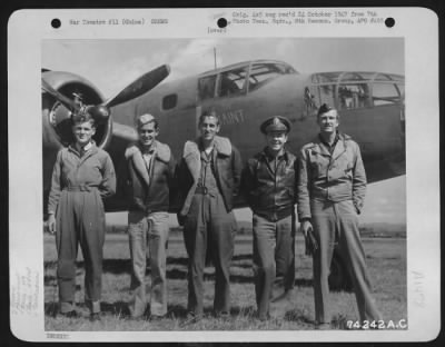 Thumbnail for General > A Crew Of The 11Th Bomb Squadron, 341St Bomb Group, Poses Beside Their North American B-25 "The Saint" At An Airfield Somewhere In China, 2 February 1943.  They Are: Lt. C.H. Hagan, Jacksonville, Florida, Pilot Lt. C.L. Bingham, Spanish Fork, Utah, Co-Pil