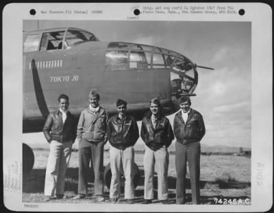 Thumbnail for General > Crew Of The 11Th Bomb Squadron, 341St Bomb Group, Poses Beside Their North American B-25 "Tokyo Jo" At An Airfield Somewhere In China, 2 February 1943.  They Are: Capt. E.W. Holstrom, Tacoma, Washington, Pilot And Squadron Commander Lt. L.J. Murphy, Silve