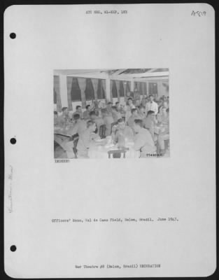 Thumbnail for General > Officers' Mess, Val De Caes Field, Belem, Brazil.  June 1943.