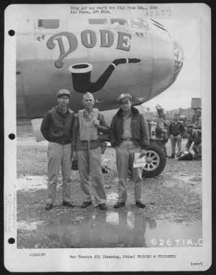 Thumbnail for General > Colonel A.T. Wilson Poses With His Sons At Kunming, China, After His Liberation From Jap Internment Camp.  Colonel Wilson'S Sons Are Pilots Of Boeing B-29 Superfortresses.  15 September 1945.  Boeing B-29 "Dode."