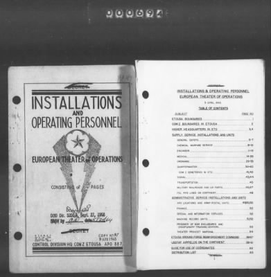 Thumbnail for 2 - Miscellaneous File > 449 - Installations and Operating Personnel Booklets, ETOUSA, Jan 1944-Oct 1945