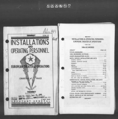 2 - Miscellaneous File > 449 - Installations and Operating Personnel Booklets, ETOUSA, Jan 1944-Oct 1945