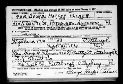 Thumbnail for George Harper > Palmer, George Harper (1894)