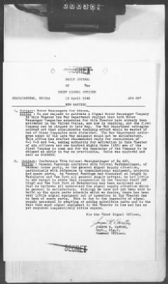 2 - Miscellaneous File > 486 - Daily Journal, Signal Service Office, Chief Signal Officer, ETOUSA, Jan-Aug 1944