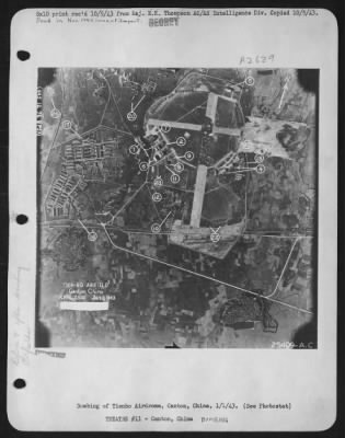 Thumbnail for Tien Hoairfield > Bombing of Tienho Airdrome, Canton, China, 1/1/43.