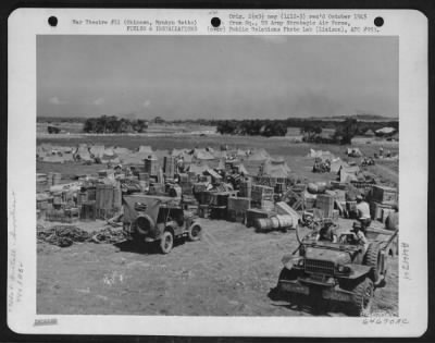 Thumbnail for Supplies > General View Of The 443Rd Engineer Aviation Battalion'S Supply And Camp Area On Okinawa, Ryukyu Retto.  April 1945.