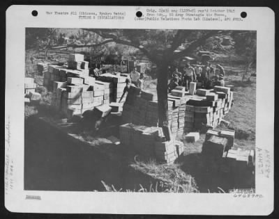 Thumbnail for Supplies > Men Of The 1878Th Engineer Aviation Battalion Stack Boxes In The Dump Area On Okinawa, Ryukyu Retto.  May 1945.