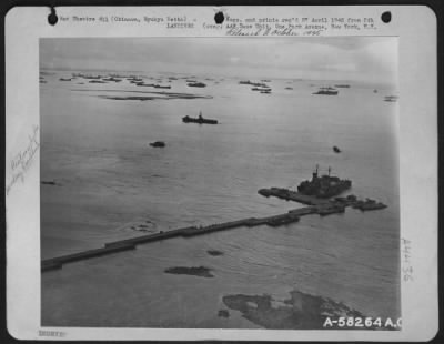 Thumbnail for General > Pontoon Dock At Okinawa.  20 April 1945.