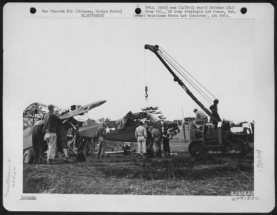 Thumbnail for General > Maintenance Of A Vultee L-5'S At Cub Field No. 7 On Okinawa, Ryukyu Retto.  The Plane Is Flown By The 163Rd Liaison Squadron, Attached To The 10Th Army. 1945.