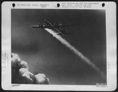 Thumbnail for General > Boeing B-29 With One Engine On Fire Continues On Bombing Run Over Japan.