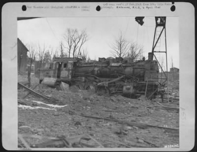 Thumbnail for General > Train at Luxembourg, Belgium damaged by the Allies.