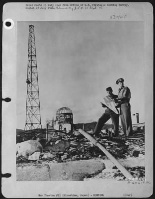 Thumbnail for Hiroshima > Ground Zero Point Of Bomb Burst At Hiroshima, Japan.  In The Background Is Seen The Hall Of Industry And Commerce, A Permanent Exhibition Building.