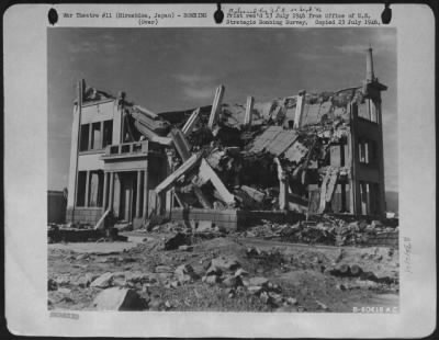 Hiroshima > Front Entrance Of The Hiroshima Gas Co. Building.  7 October 1945.