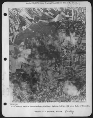 Thumbnail for Brussels > After bombing raid on Brussels/Evere Airfield, Belgium 9/7/43. (3 1/2 miles N.E. of Brussels).