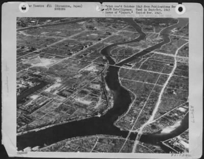 Thumbnail for Hiroshima > The Center Of Hiroshima, Japan Obliterated By The First Atomic Bomb.  Aiming Point Was The Bridge, Fourth From Top In Center.