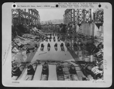 Kure > After Allied Bombings, One Hundred And Thirteen Two-Man Submarines Were Land-Loced In A Gigantic Dry Dock At Kure, Japan.