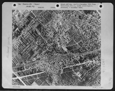 Marifu > The Marifu Rail Yards, 2 Miles East Of Iwakuni, And 2 Miles South Of Otaka, Japan, After The Bombing Raid Of 14 August 1945 By B-29 Superforts Of The 21St Bomber Command.