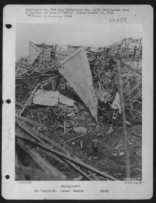 Musashino > Musashino Aircraft Engine Plant Was Divided Into Two Parts.  Musashino East, The Destroyed Half, Was Standard Saw-Tooth Affair, While The Other Half, Relatively Undamged By Attacks, Was Built Of Reinforced Concrete.  The Crater Was Made By One 4,000 Pound