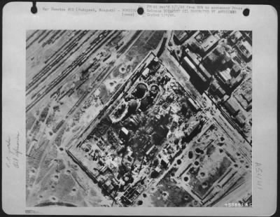 Thumbnail for Budapest > One of the raids by the U.S. Army 15th Air force on Budapest resulted in this destruction of the Nagyar Oil Refinery in the Hungarian capital. The refinery, a source of Nazi oil, was hit by bombs from B-24 Liberators.