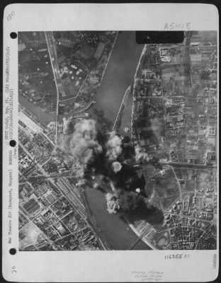 Thumbnail for Budapest > Bombs Dropped By Planes Of The 483Rd Bomb Group, 817Th Bomb Suadron On 5 September 1944, Burst On The Railroad Bridge (S) Budapest, Hungary.