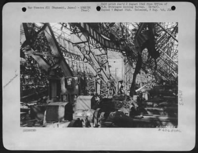 Nagasaki > A View Of The Interior Of The Mitsubishi Arms Factory In Nagasaki, Japan, After Atomic Bomb Blast.  19 October 1945.