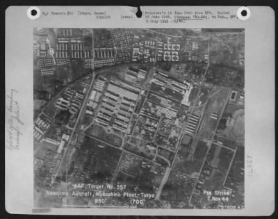 Tokyo > Before - Pre-Strike Photo Of Nakajima Aircraft Musashino Plant, Tokyo, Japan.  7 November 1944.