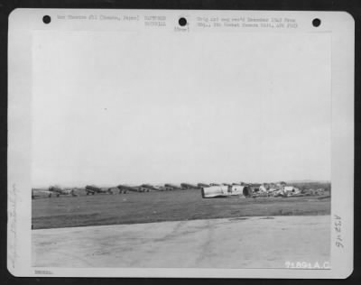 Thumbnail for General > Wrecked Japanese Fighters In The Foreground And Others Undamaged On The Line In Background On Noshiro Airstrip Located In The Northern Part Of Honshu, Japan.  14 September 1945.