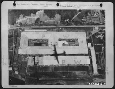 Thumbnail for General > A Boeing B-29 Passes Over Allied Prisoner Of War Camp Near Nagasaki, Japan.