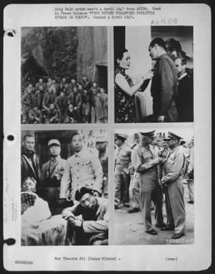 Thumbnail for General > Four Scenes Following Doolittle Attack On Tokyo. This Composite Photograph Chronologically Depicts Four Incidents Following The Army Air Forces Raid On Tokyo And Several Other Japanese Cities, Led By Lieutenant General James H. Doolittle, Then Lieutenant