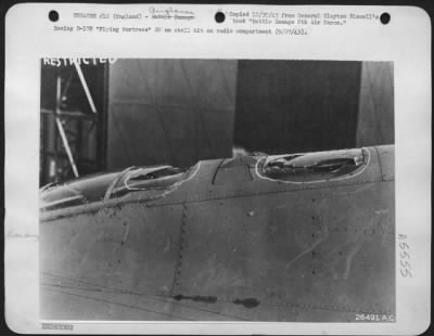 Thumbnail for Battle Damage > Boeing B-17F "Flying ofrtress" 20 mm shell hit on radio compartment