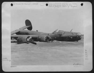 Battle Damage > Crash of flak damaged Consolidated B-24 H on 19 April 44.