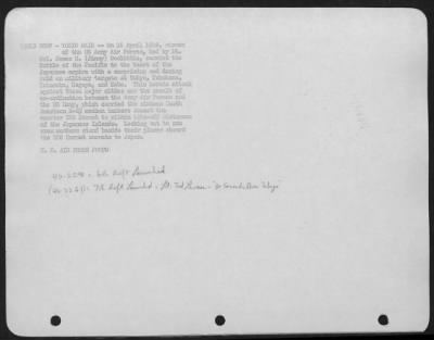 General > On 18 April 1942, Airmen Of The Us Army Air Forces, Led By Lt. Colonel James H. (Jimmy) Doolittle, Carried The Battle Of The Pacific To The Heart Of The Japanese Empire With A Surprising And Daring Raid On Military Targets At Tokyo, Tokohama, Yokosuka, Na