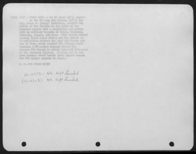 General > On 18 April 1942, Airmen Of The Us Army Air Forces, Led By Lt. Colonel James H. (Jimmy) Doolittle, Carried The Battle Of The Pacific To The Heart Of The Japanese Empire With A Surprising And Daring Raid On Military Targets At Tokyo, Tokohama, Yokosuka, Na