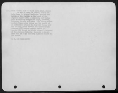General > On 18 April 1942, Airmen Of The Us Army Air Forces, Led By Lt. Colonel James H. (Jimmy) Doolittle, Carried The Battle Of The Pacific To The Heart Of The Hapanese Empire With A Surprising And Daring Raid On Military Targets At Tokyo, Yokohama, Yokosuka, Na