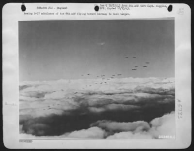 Thumbnail for Boeing > Boeing B-17 airplanes of the 8th AAF toward Germany to bomb target.