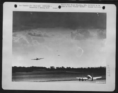 Thumbnail for Boeing > Boeing B-17s take off on a mission over Europe from their base in England. 1942.