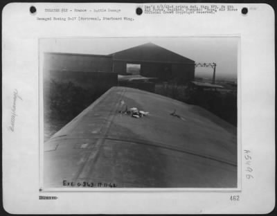 Thumbnail for Battle Damage > Damaged Boeing B-17 (Fortress), Starboard Wing.