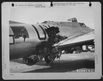 Thumbnail for Battle Damage > Damage Inflicted On A Boeing B-17 "Flying Fortress" Of The 493Rd Bomb Group During Bombing Raid Over Enemy Installations.  Enlgand, 8 November 1944.