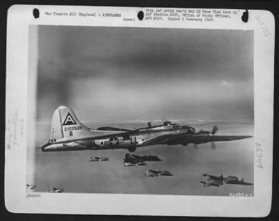 Boeing > Formation Of Boeing B-17 'Flying Fortresses' Over England.  323Rd Bomb Squadron, 91St Bomb Group.