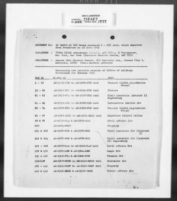 Thumbnail for Miscellaneous Records > List Of States & Counties In US Zone