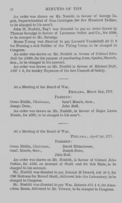 Volume I > Minutes of the Board of War, From March 14, 1777, To August 7, 1777