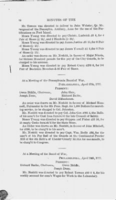 Volume I > Minutes of the Board of War, From March 14, 1777, To August 7, 1777