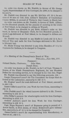 Volume I > Minutes of the Board of War, From March 14, 1777, To August 7, 1777