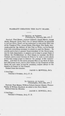 Volume I > Minutes of the Navy Board, From Feb. 18177, to Sept. 24, 1777