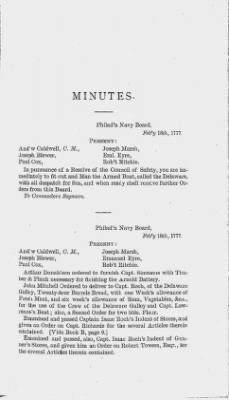 Volume I > Minutes of the Navy Board, From Feb. 18177, to Sept. 24, 1777